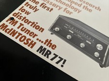 McIntosh MR 77 Tuner ORIGINAL DEALER SPEC SHEET