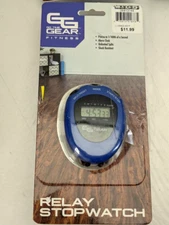 Go Time Gear Fitness Relay Stopwatch, Alarm Clock Timer Shock Resistant  Blue