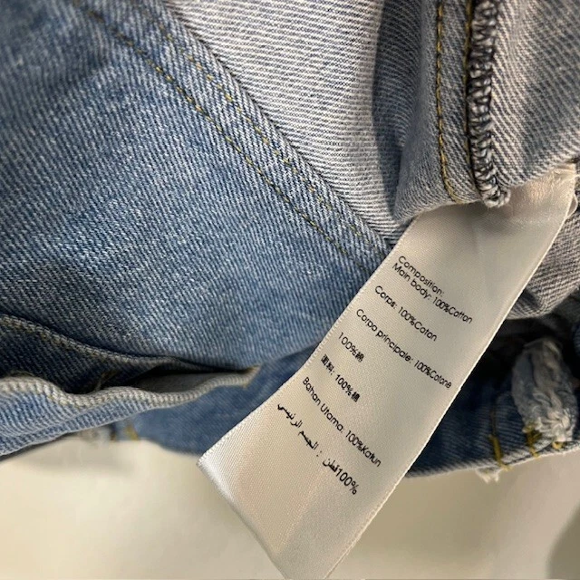 Chaqueta de mezclilla 3.1 Phillip Lim para mujer manga 4 volantes lavado claro puff BOHO Foto 4 de 4