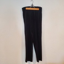 Vintage R K Evening Womens Black Velvet Velour Pants Wide Leg Size PM