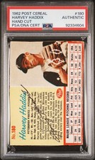 1962 Post Cereal #180 Harvey Haddix Hand Cut Auto PSA Authentic