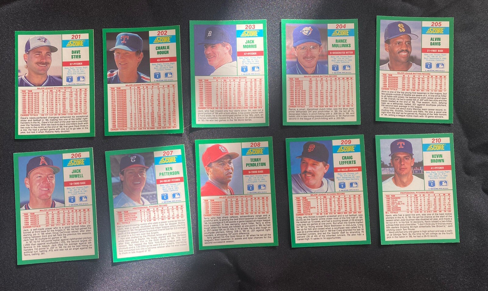 1990 Score Baseball Cards 201 210 EBay 1990-score-baseball-cards-201-210-ebay