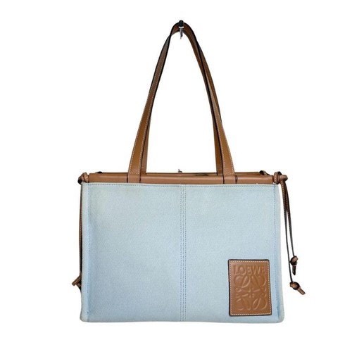 Autentica borsa ammortizzata LOEWE ToteBag tela pelle anagramma dal Giappone