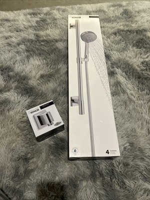 KOHLER Hand Shower Slide Bar Kit Round Head Wall Matte Black  3-Spray