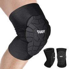 1 Pair TUOY Compression Knee Brace Padded Knee Pad Protector Youth & Adult Sizes