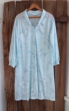 Miss Elaine Floral Button Up Robe Housecoat Vintage Antron Nylon Womens Small