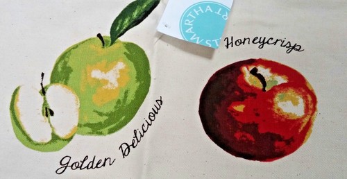 NWT Martha Stewart APPLE CANVAS TOTE BAG * WEB STRAPS * WASHABLE * 19x17x5 - Picture 4 of 7