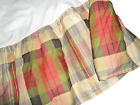 Chaps Hudson River Gray Green Black Red Cream Plaid (1) Queen Bedskirt 15" Drop