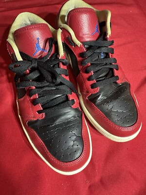Jordan 1 Retro Low  Gym Red Gold  Men s Size 9.5 Nike 553558-613 Shoes
