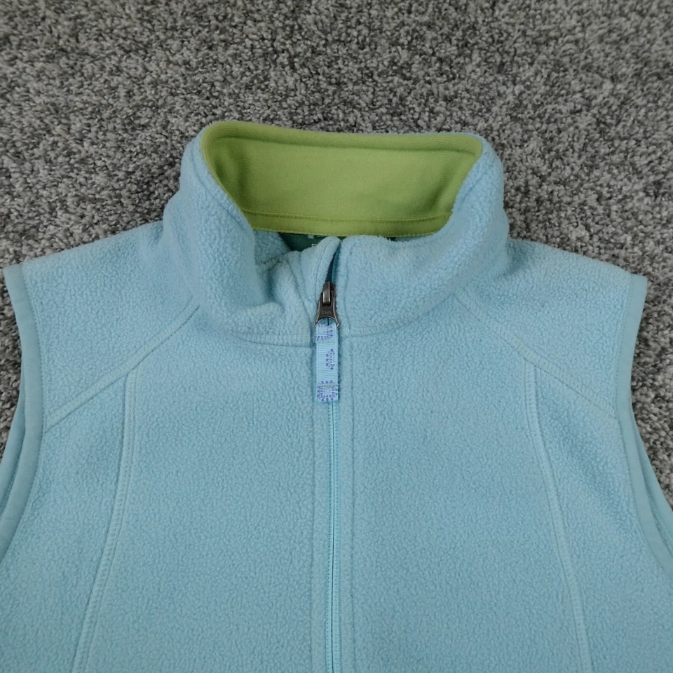 LL Bean Chaleco Niñas M Azul Polar Sin Mangas Suéter Cremallera Aire Libre Caminata Capa Media Foto 2 de 4