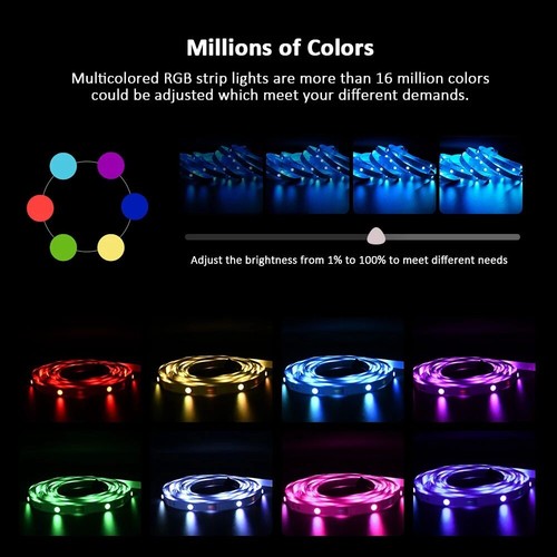 Bande Ruban Led Rgb 5050 Lumière 12v Guirlande Strip Light Souple 5m 20m Noël ✅✅ - Photo 11/21
