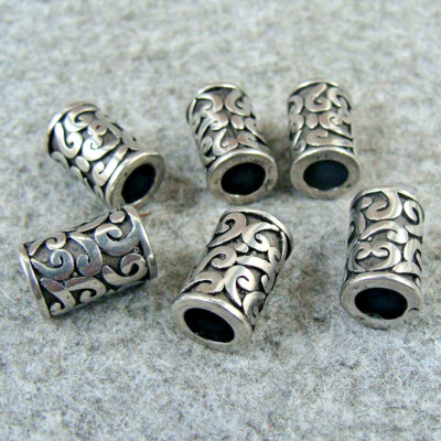 6pcs Stainless Steel Bracelet Necklace Beads Beard Beads Paracord Lanyard Bead