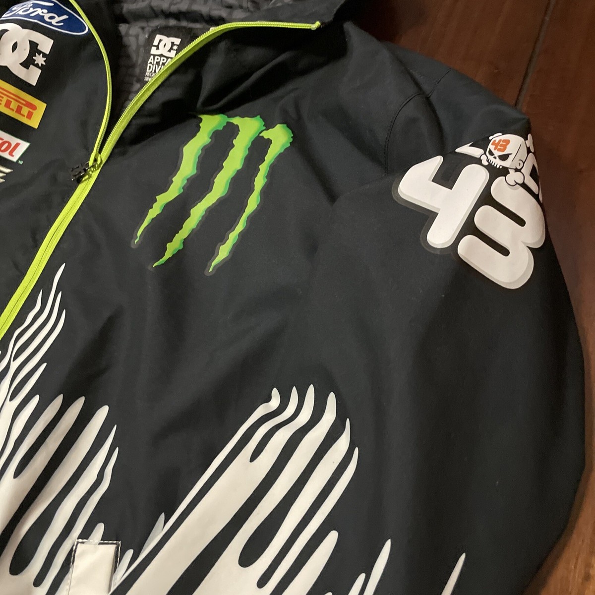 DC Shoes Ken Block Monster Ford Pirelli Hoodie Jacket #43 Size