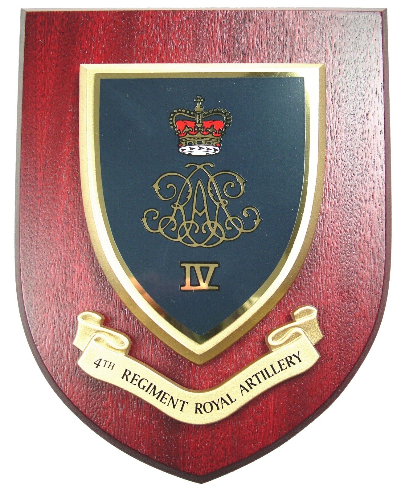 4TH REGIMENT ROYAL ARTILLERY RA  CLASSIC HAND MADE IN UK  REGIMENTAL WALL PLAQUE