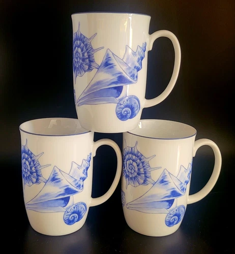 Set Of 3 Fitz & Floyd Coquille Bleu Mug