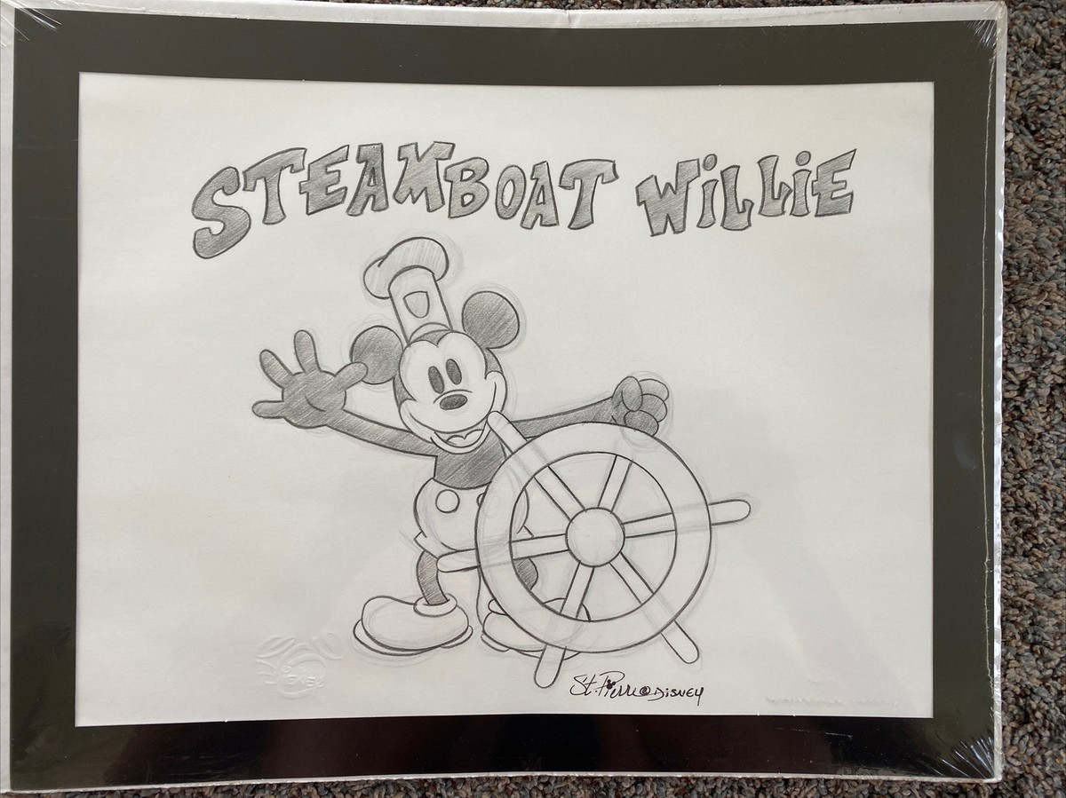 Disney ディズニー セル画 Fab 5 Steamboat Willie Fab Five Presents Steamboat Willie LE Sericel - Framed Art