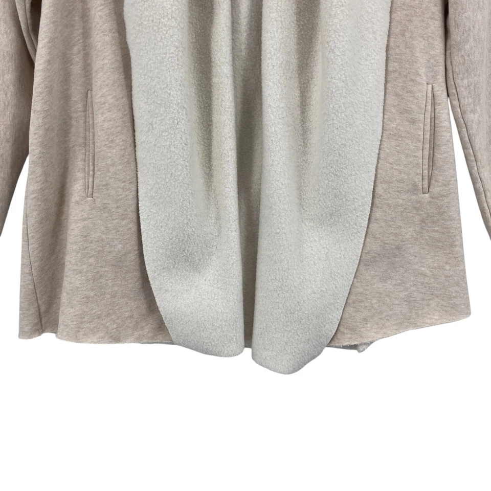 Cárdigan Sanctuary para mujer grande beige jaspeado pálido forrado de lana bolsillos delanteros abiertos Foto 4 de 4