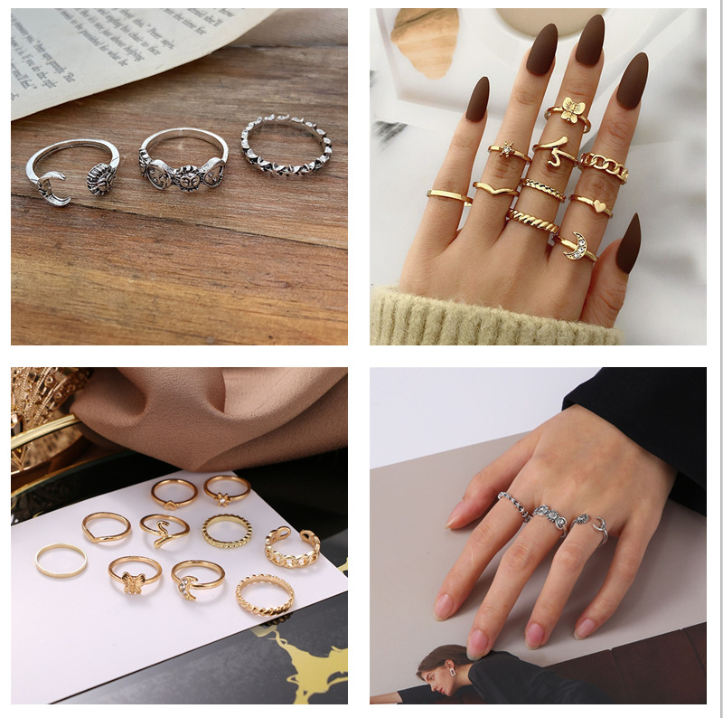Amazon.com: Aimimier Boho Star and Moon Ring Set 2 Pcs Half Open Adjustable Finger  Ring Celestial Star Moon Jewelry for Women and Girls (Gold): Clothing,  Shoes & Jewelry
