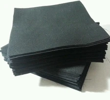 Lot of 100pcs quilt blocks, cotton charm pack, 4" squares, BLACK solid fabric.