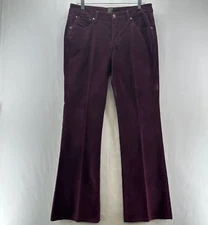 Jag Corduroy Jeans Women Sz 14 Low Rise Bootcut Leg Stretchy Indie Burgundy