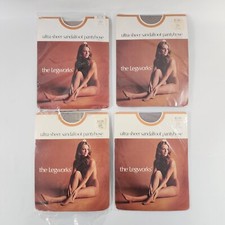 Vtg The Legworks Ultra Sheer Sandalfoot Pantyhose Sz 1 DUSK  STANZA Lot of 4