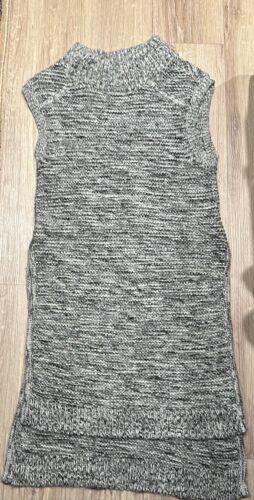 Intermix Wool Blen Gray Thick Knit Tunic/dress Si… - image 1