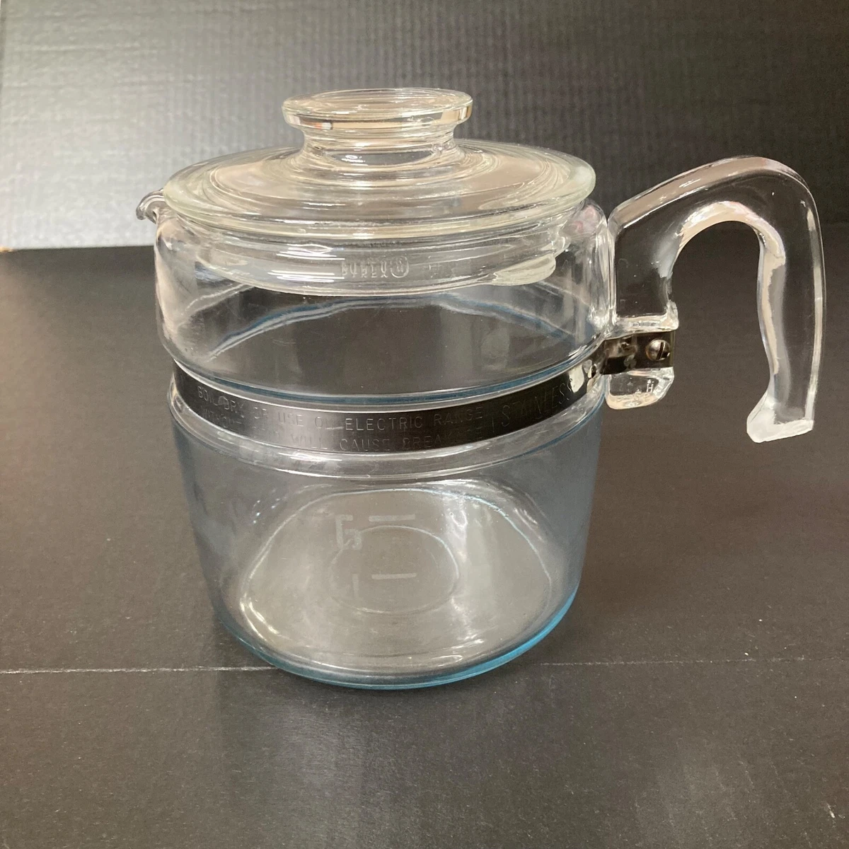 PYREX 7756-B Glass STOVE TOP FLAMEWARE PERCOLATOR COFFEE POT •• NO Percolator