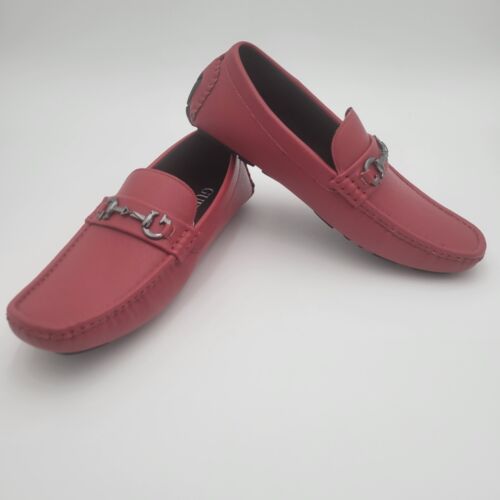 Guess Men's Red GMADLERS-C 8.5M Slip On Driving Loafer Shoes - Picture 1 of 10