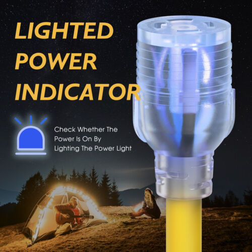 30A 125/250V 3750W Generator Power Extension Cord/Adapter L14-30P / L14-30R 50ft - Picture 4 of 9