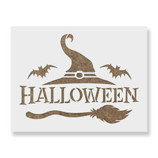 Halloween Witch Hat Stencil - Reusable Mylar Stencils for Painting