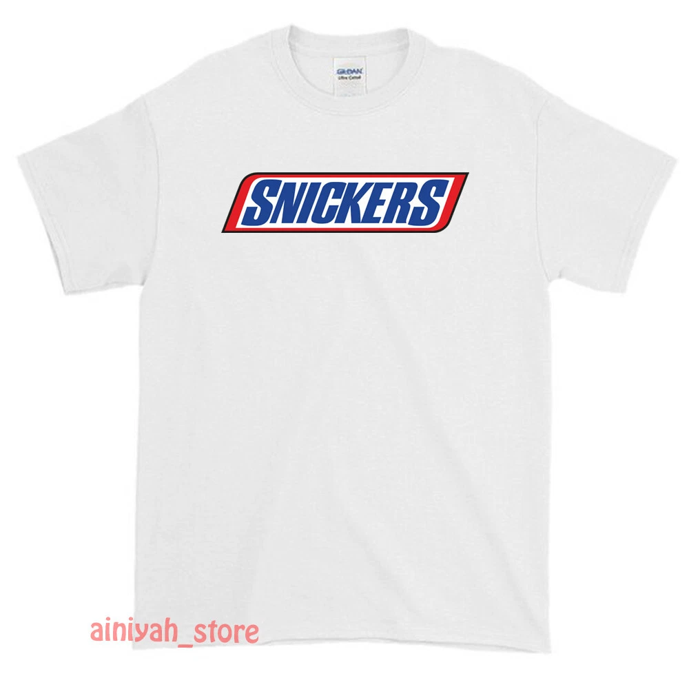 New Snickers Chocolate Bar Logo Men's American Funny T-Shirt USA Size S -XXL