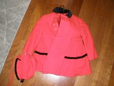 Vintage An Original Kute Kiddies Classic Red Wool Coat & Cap (98)