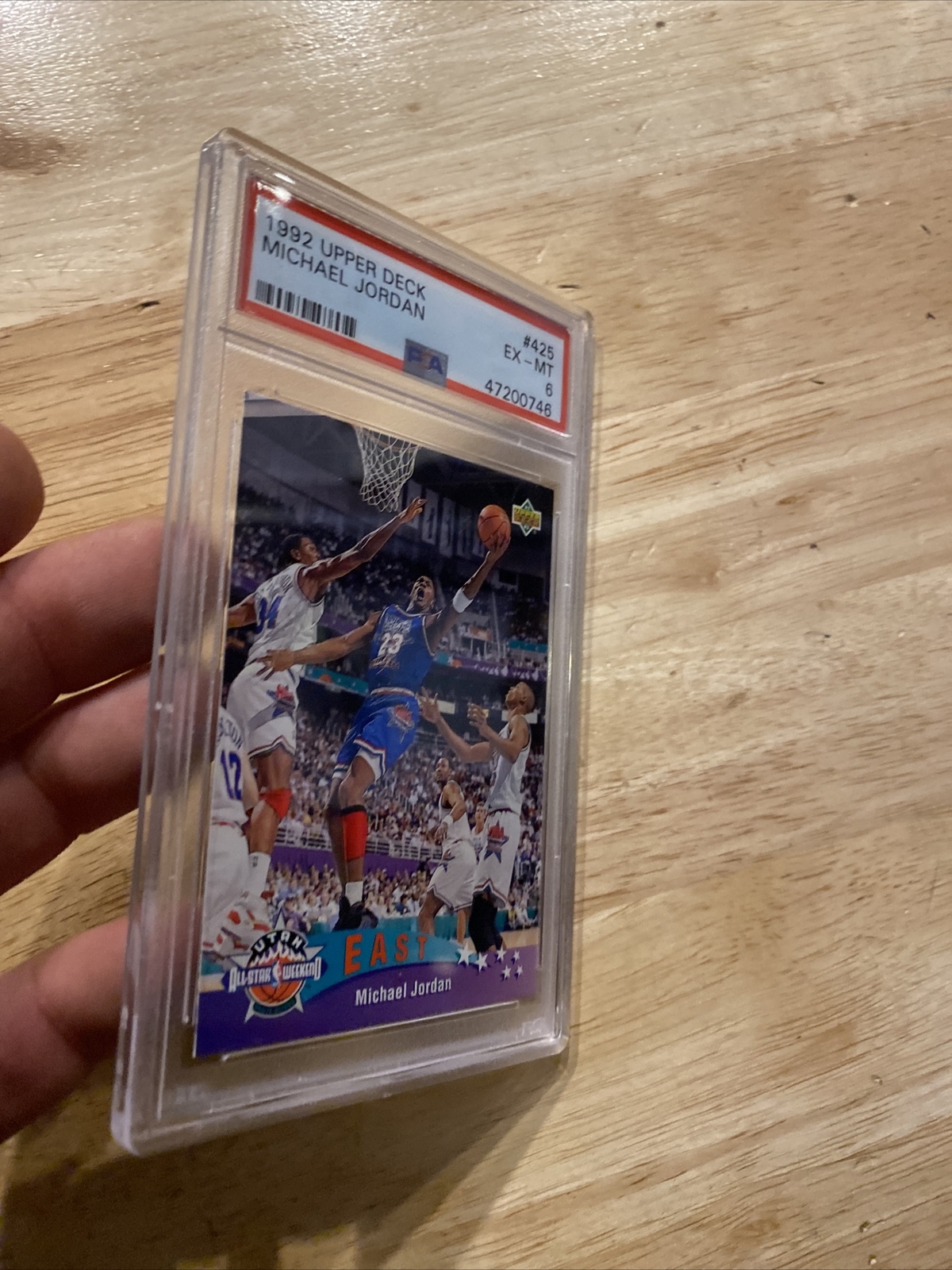 Michael Jordan PSA 6 Upper Deck 1992 Chicago Bulls Vintage Basketball Card MJ view 8