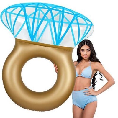 CHAREADA Diamond Ring Inflatable Pool Float 61 inches Inflatable Rafts Pool