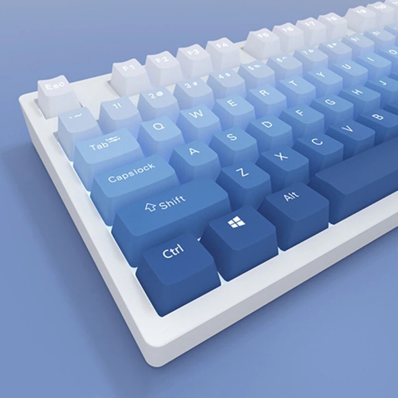 Backlit Shine Through Blue Gradient Keycap | Cherry MX | Mechanical Keyboard