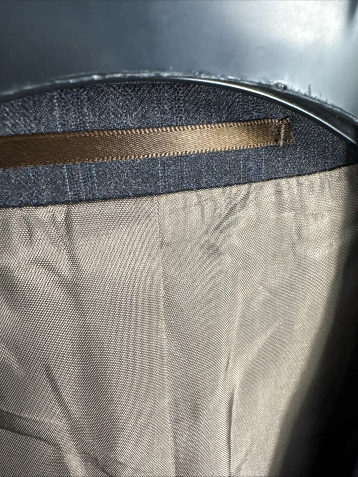 Terno masculino Giorgio Sant' Angelo 42R listrado cinza escuro 2 peças 37x32 100% lã - Imagem 2 de 4