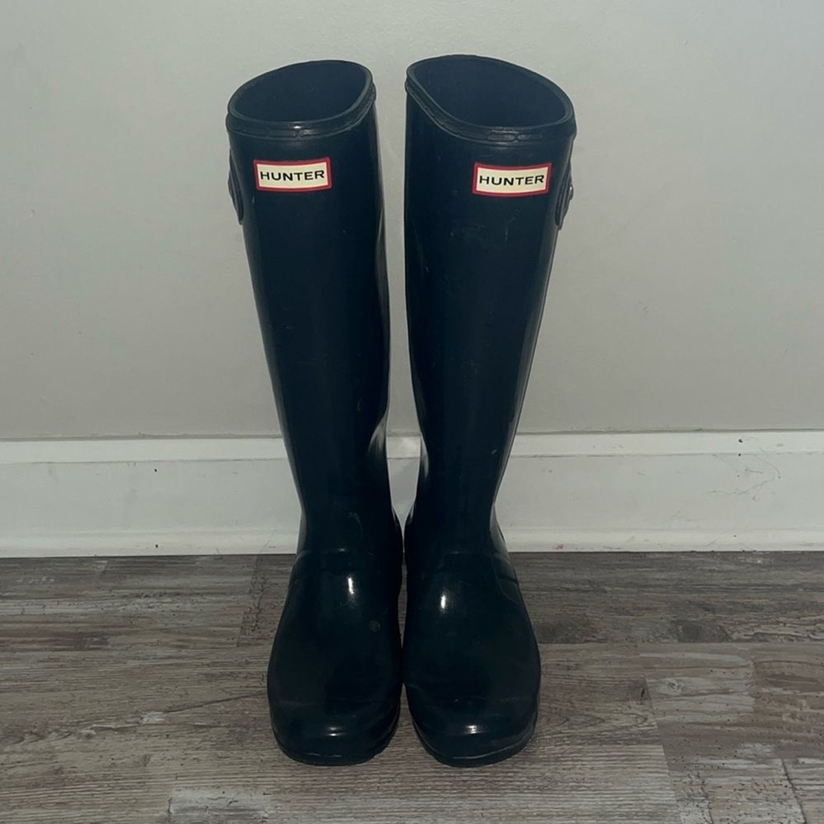 Hunter Boots Tall Navy Blue Women’s Size Rain Boots FLAWED Cracking