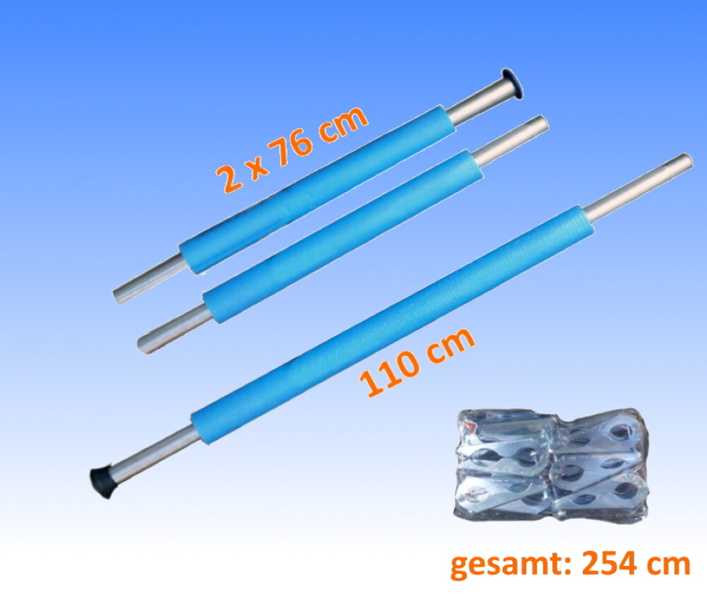 Trampolin-Stangen Für Sicherheitsnetz 222cm/233cm/254cm - 6 Oder 8 Stück, Silber
