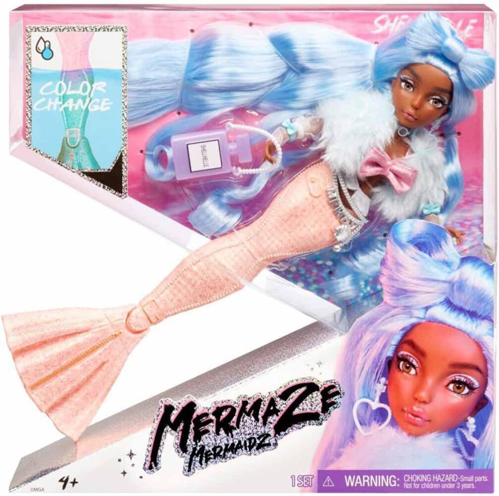 Mermaze Mermaidz - SHELLNELLE - Bambola alla moda sirena con coda che cambia col