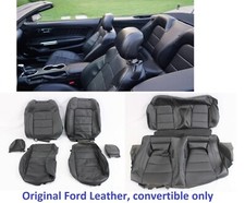Black Leather Seat Covers Oem Upholstery For 2015-22 Ford Mustang Convertible