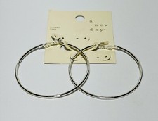 A New Day Silver Tone Hoop Earrings 2.5 Inches.