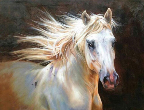 ZOPT033 100% Handmade Painted Fancy Animals Horse Oil Painting Art On Canvas - Picture 2 of 2