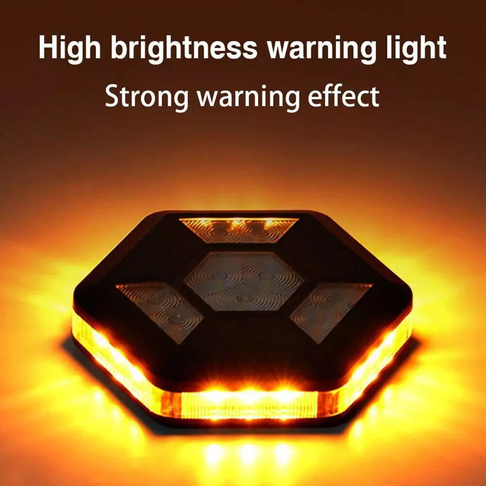 2X 360Degree Rotating LED Magnetic Car Warning Light Flashing Rechargeable Light