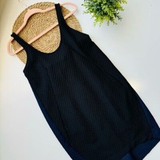 Anthropologie Maeve Dress Navy/Black Colorblock Sleeveless Pleated Back Size M