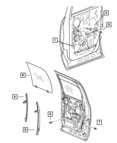 Regulador de ventana de puerta izquierda genuino Mopar 2002-2010 Dodge Ram 2500 55276103AD Foto 4 de 4