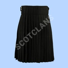 5 Yard Men's Scottish Kilts Tartan Kilt 13oz Plain Black