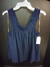 Time and Tru Women's Smocked Strap Tank Top Multiple Size - Blue NWT