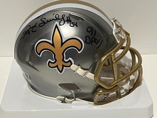 PAT SWILLING 91 DPOY Signed Autographed New Orleans Saints FLASH Mini Helmet BAS