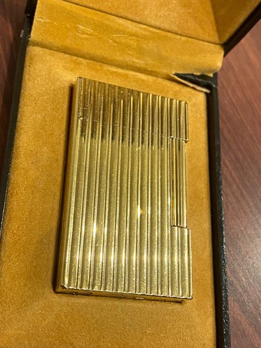 Big Vintage S.T. Encendedor Dupont Paris Ligne 2/Línea 2, chapado en oro + caja. - Imagen 2 de 6