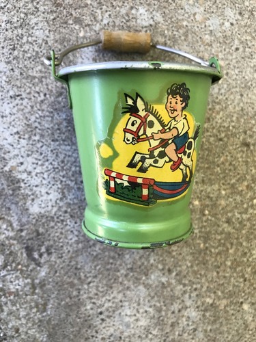 Par de cubos de arena o contenedores de dulces de colección - rojo y verde - 2 1/4" - ¡par raro! - Imagen 4 de 10